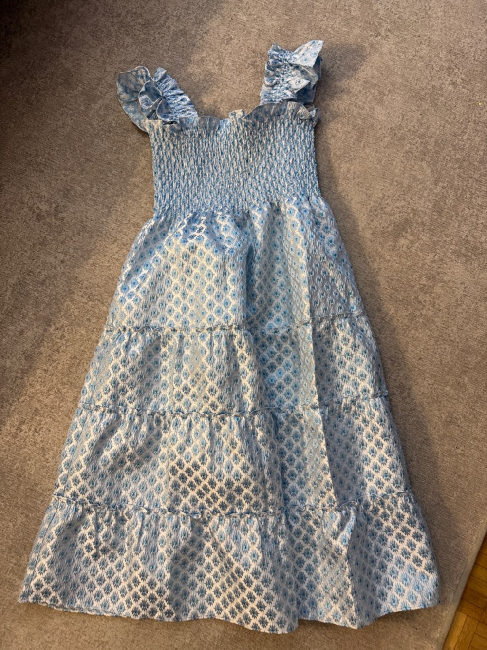 Limited Edition Snowflake Brocade Hill House Elie Nap Dress - Picture 3 of 4
